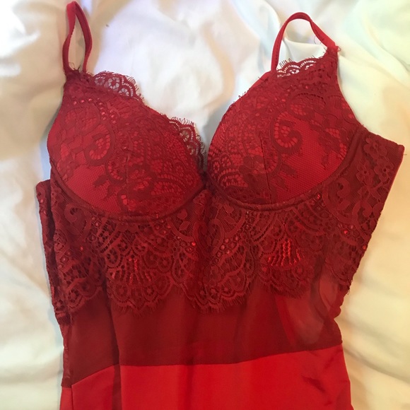 Tops - red lace bodysuit